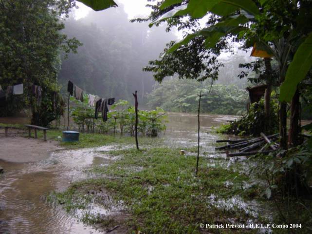 Sight of the camp of the Triangle during the rain season