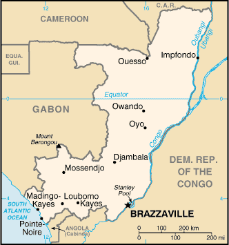 map of the republic of Congo