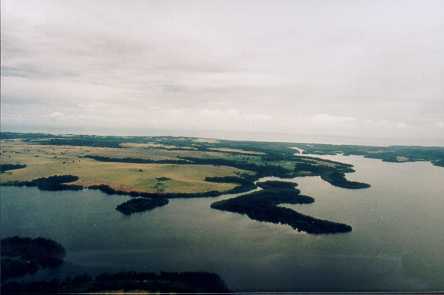 Aerial view of the islands of the Sanctuary